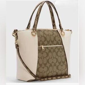NWT Coach Kacey Satchel Bag In Colorblock Signature Canvas